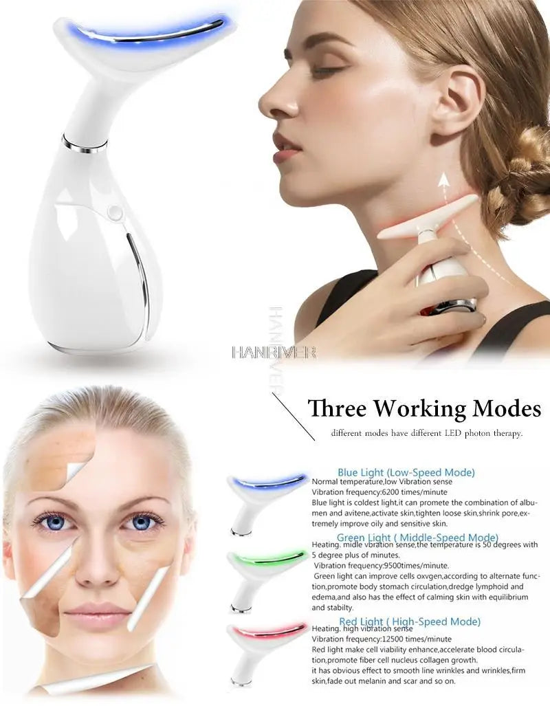 LED Photon Therapy Neck and Face Massager
