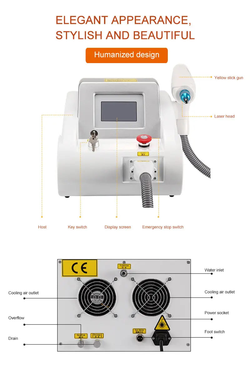 Portable ND YAG Laser Tattoo Removal Machine