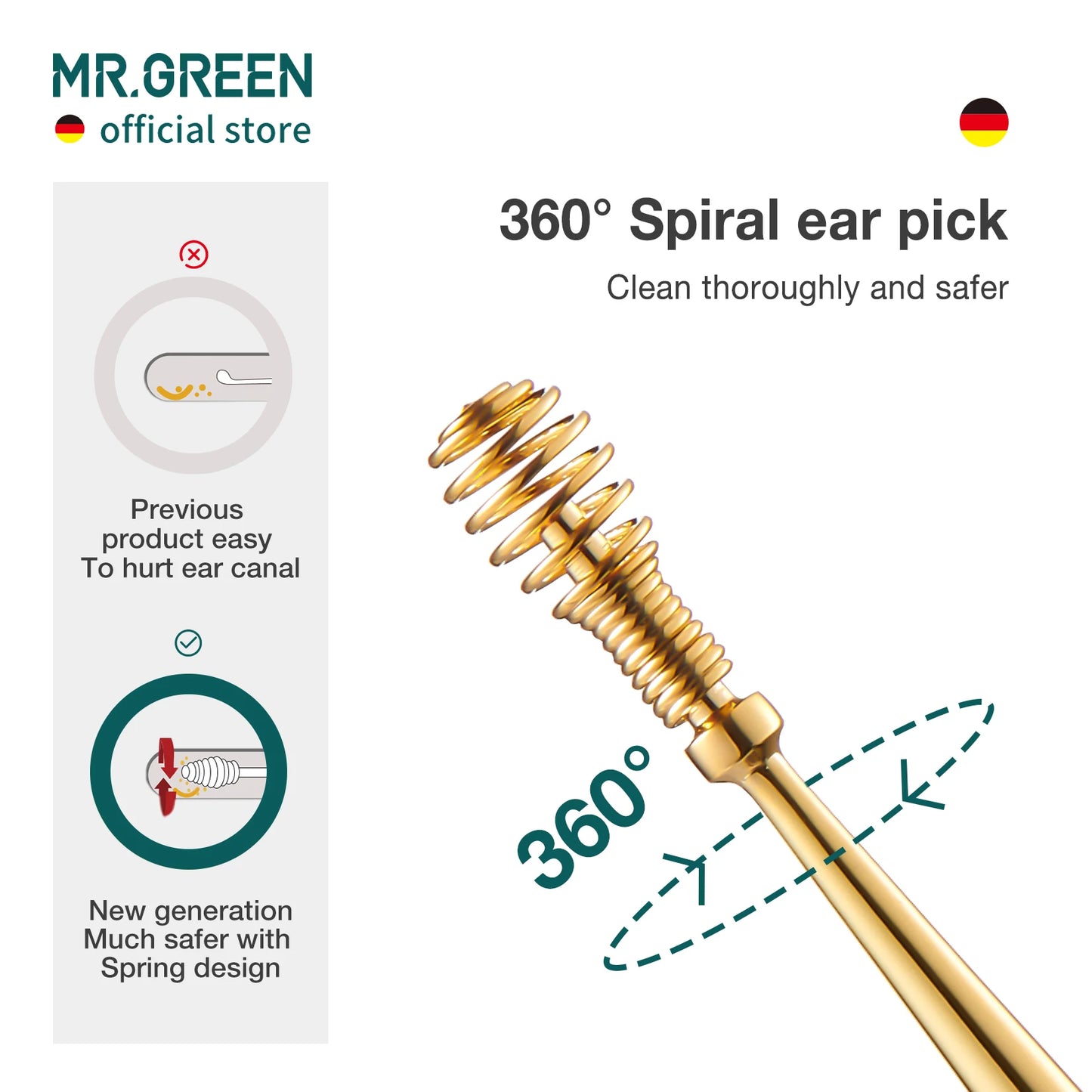 MR.GREEN 360° Spiral Massage Ear Pick