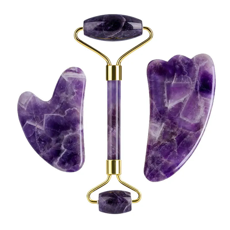 Natural Amethyst Jade Facial Set