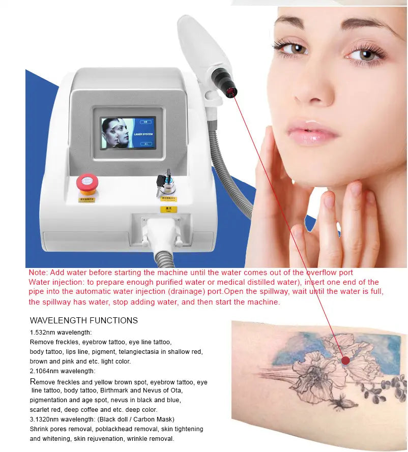 Portable ND YAG Laser Tattoo Removal Machine