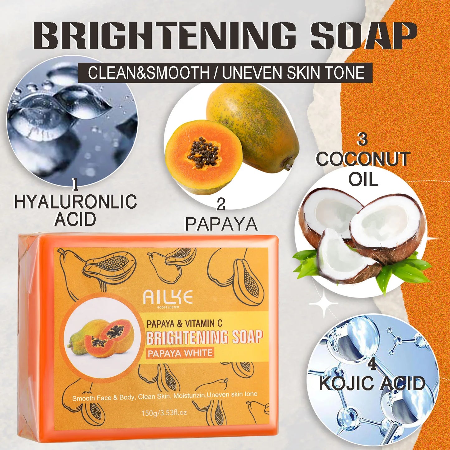 AILKE Papaya & Vitamin C Brightening Soap