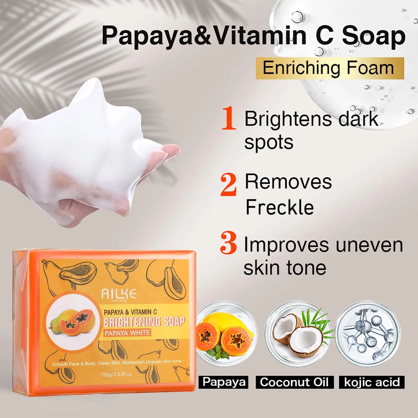 AILKE Papaya & Vitamin C Brightening Soap