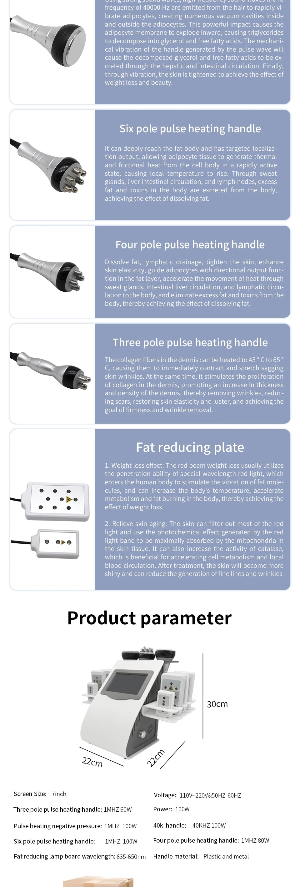 6-in-1 40K Ultrasonic Cavitation Machine