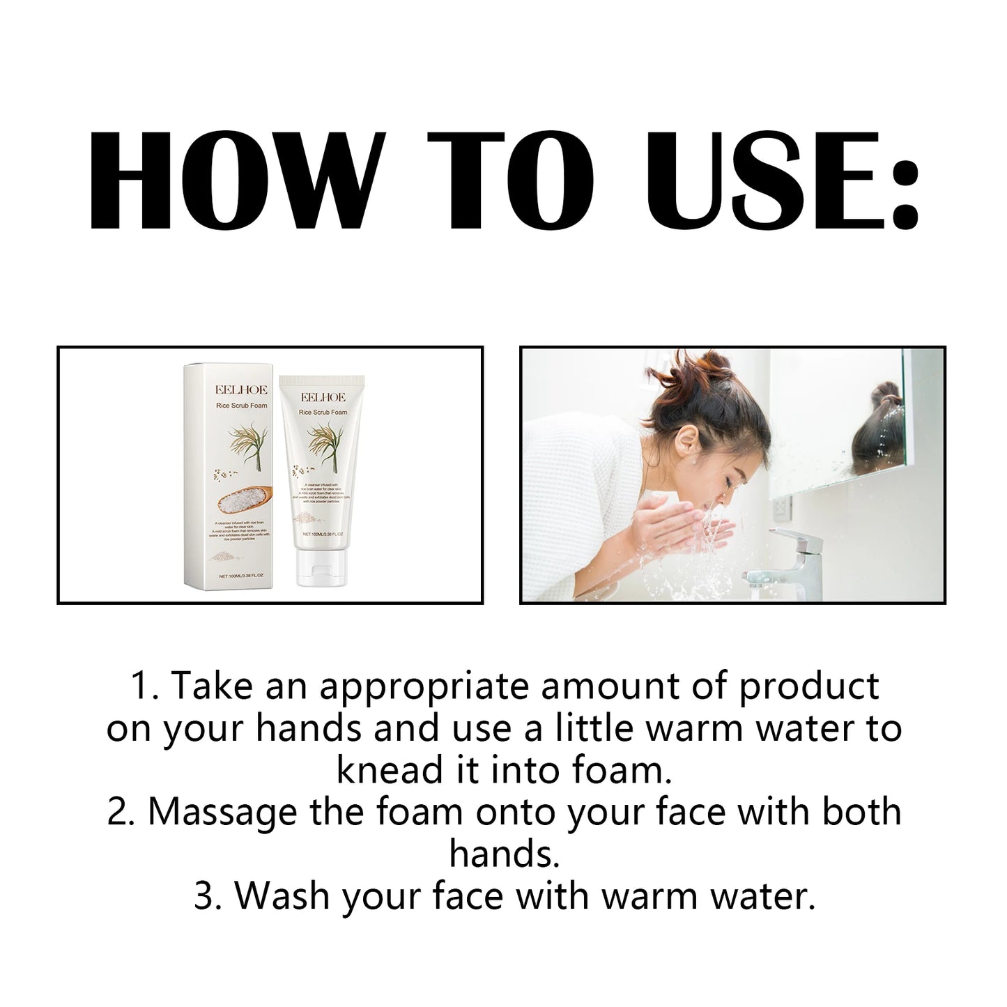 EELHOE Rice Scrub Foam Cleanser