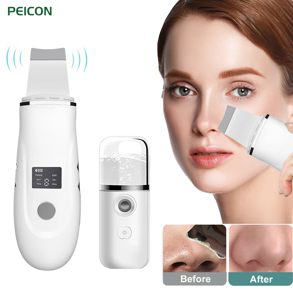 Ultrasonic Skin Scrubber with Nano Sprayer