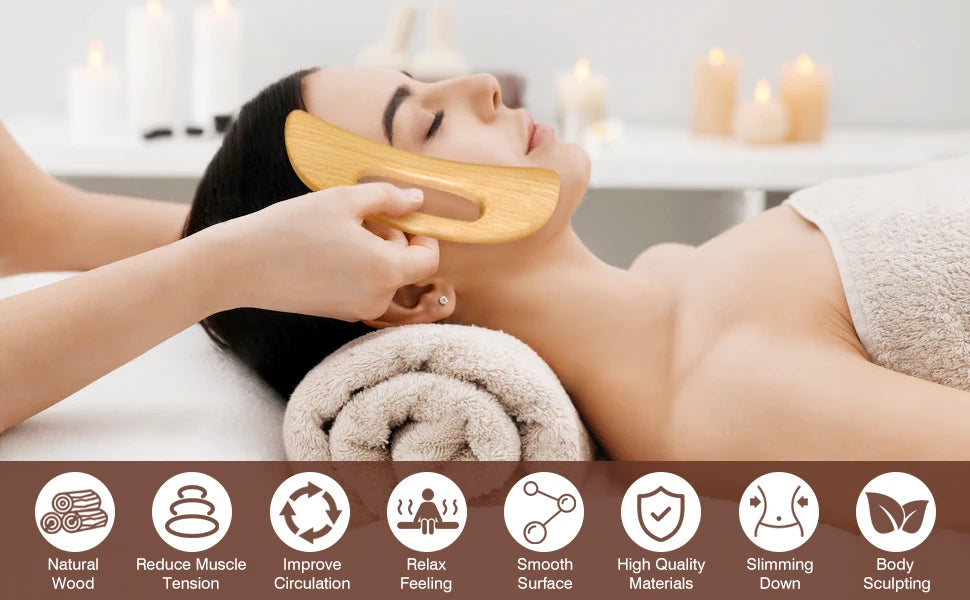 Natural Wood Lymphatic Drainage Massage Tools