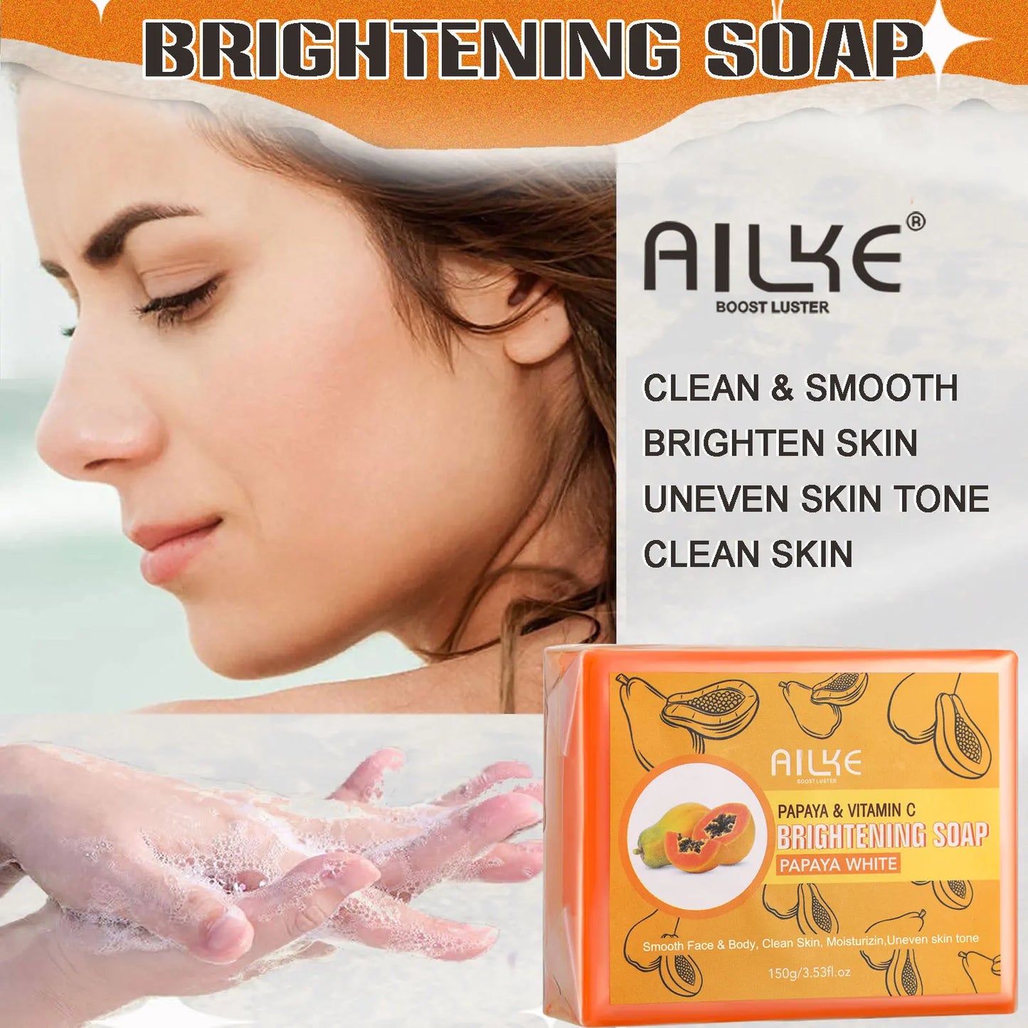 AILKE Papaya & Vitamin C Brightening Soap