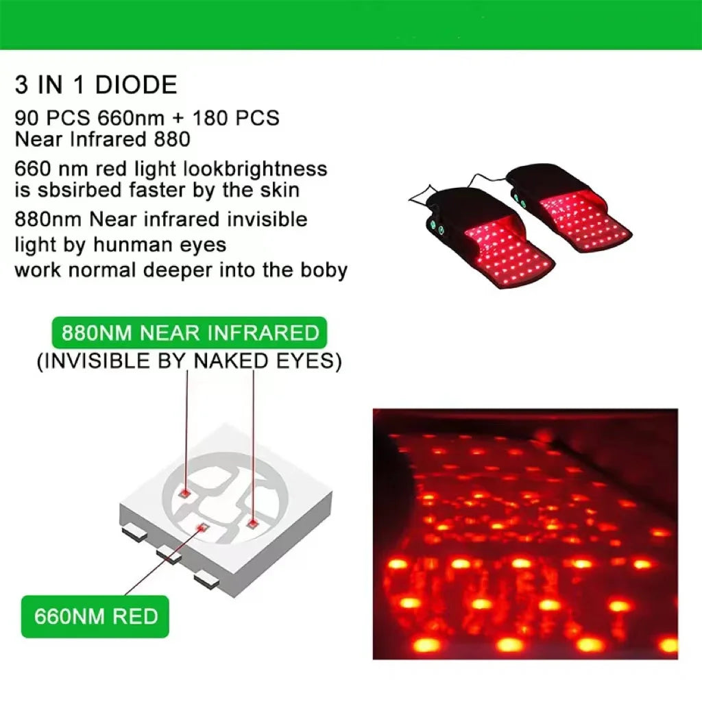 Red LED Therapy Massage Slippers