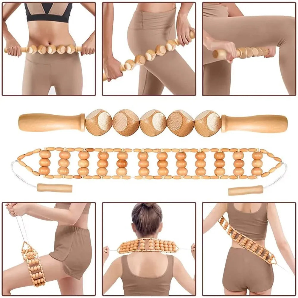 Natural Wood Lymphatic Drainage Massage Tools