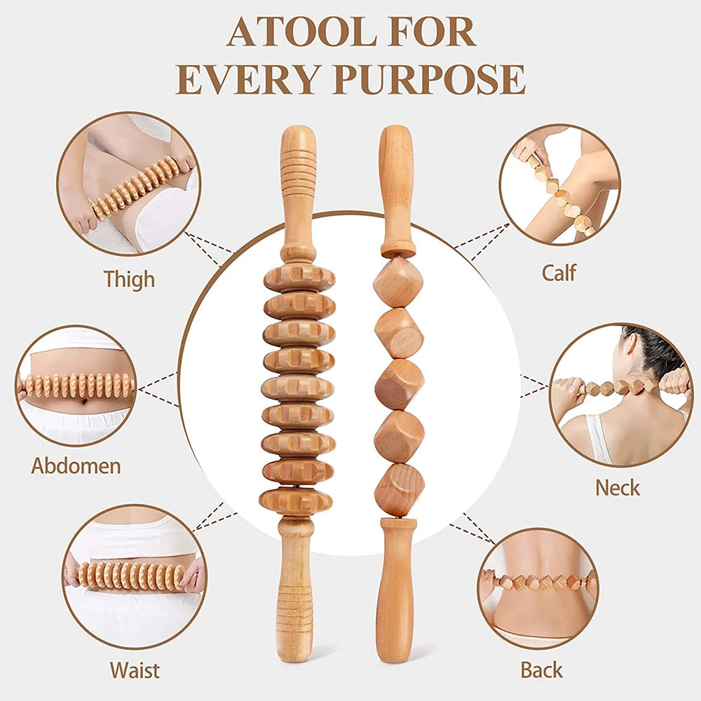 Natural Wood Lymphatic Drainage Massage Tools