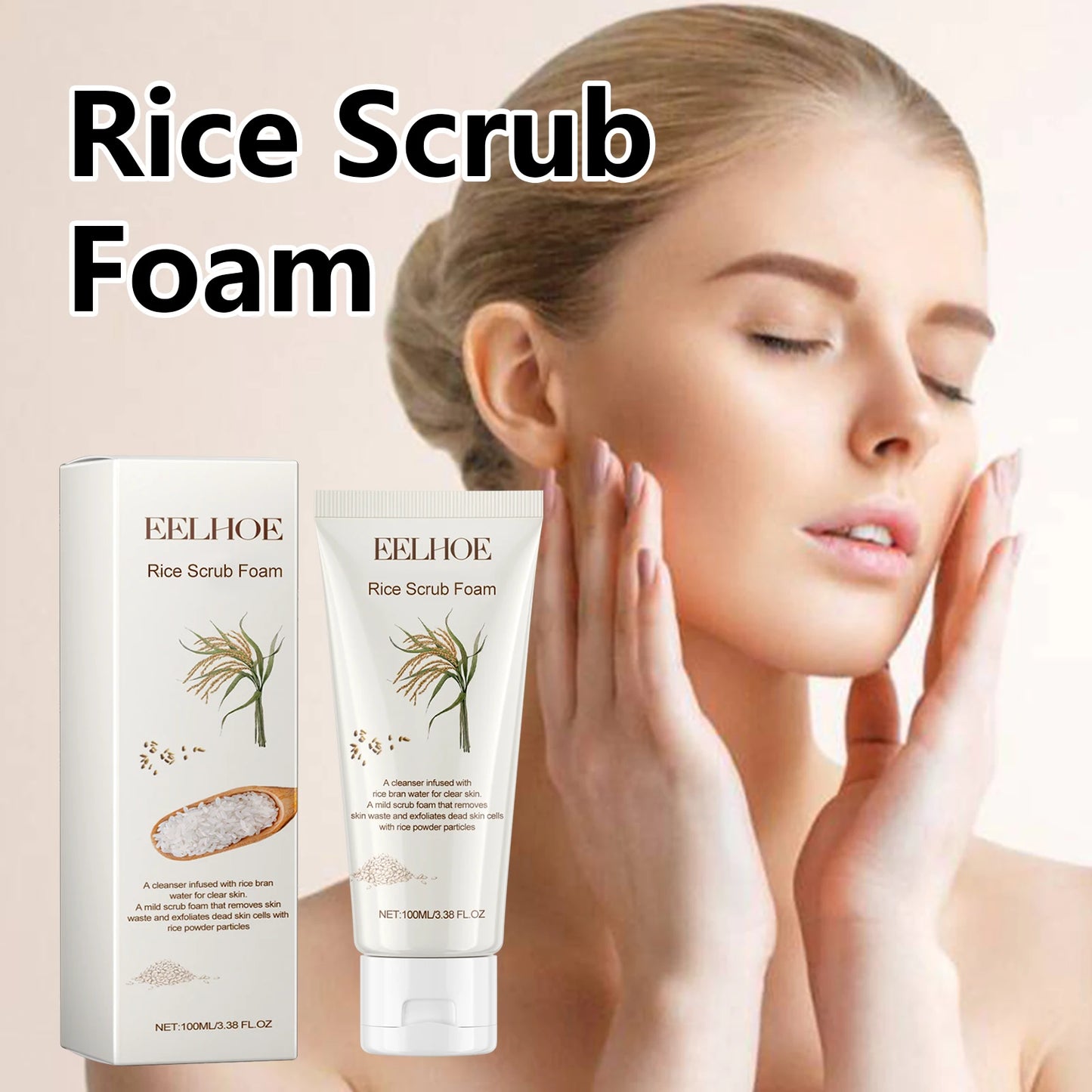 EELHOE Rice Scrub Foam Cleanser