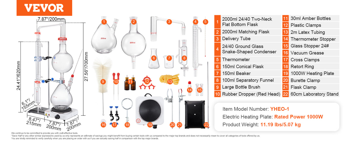 VEVOR Essential Oil Distillation Kit